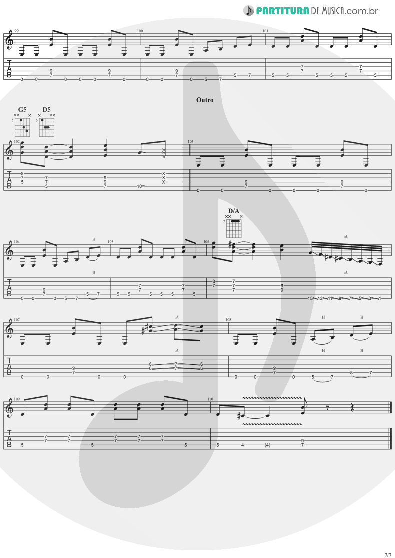 Tablatura + Partitura de musica de Guitarra Elétrica - Paranoid | Ozzy Osbourne | Speak Of The Devil 1982 - pag 7