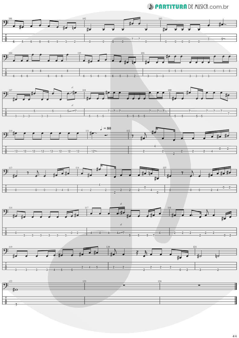 Tablatura + Partitura de musica de Baixo Elétrico - Killer Of Giants | Ozzy Osbourne | The Ultimate Sin 1986 - pag 4