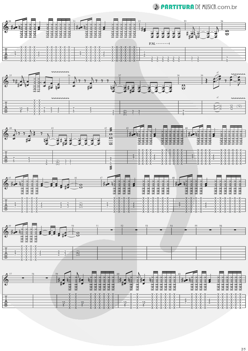 Tablatura + Partitura de musica de Guitarra Elétrica - Shot In The Dark | Ozzy Osbourne | The Ultimate Sin 1986 - pag 2