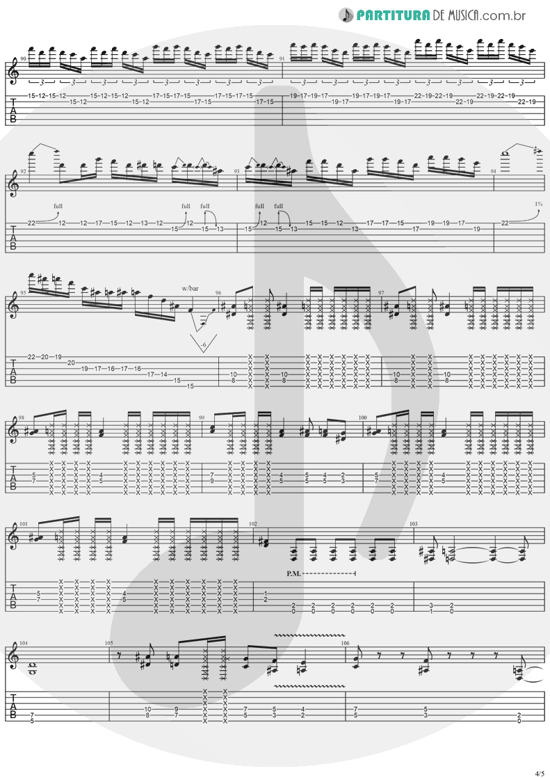 Tablatura + Partitura de musica de Guitarra Elétrica - Shot In The Dark | Ozzy Osbourne | The Ultimate Sin 1986 - pag 4