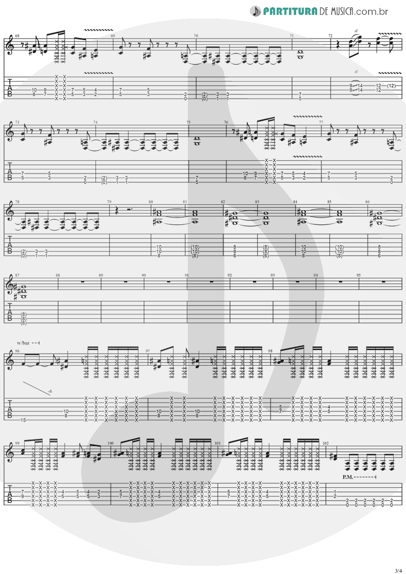 Tablatura + Partitura de musica de Guitarra Elétrica - Shot In The Dark | Ozzy Osbourne | The Ultimate Sin 1986 - pag 3