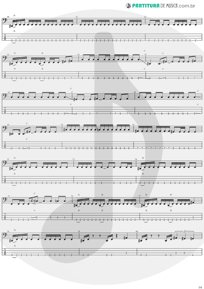 Tablatura + Partitura de musica de Baixo Elétrico - Miracle Man | Ozzy Osbourne | No Rest For The Wicked 1988 - pag 3