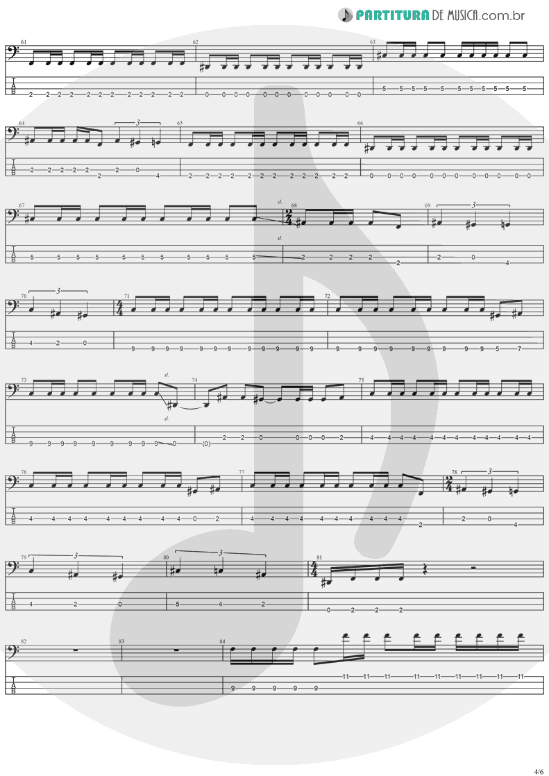 Tablatura + Partitura de musica de Baixo Elétrico - Miracle Man | Ozzy Osbourne | No Rest For The Wicked 1988 - pag 4