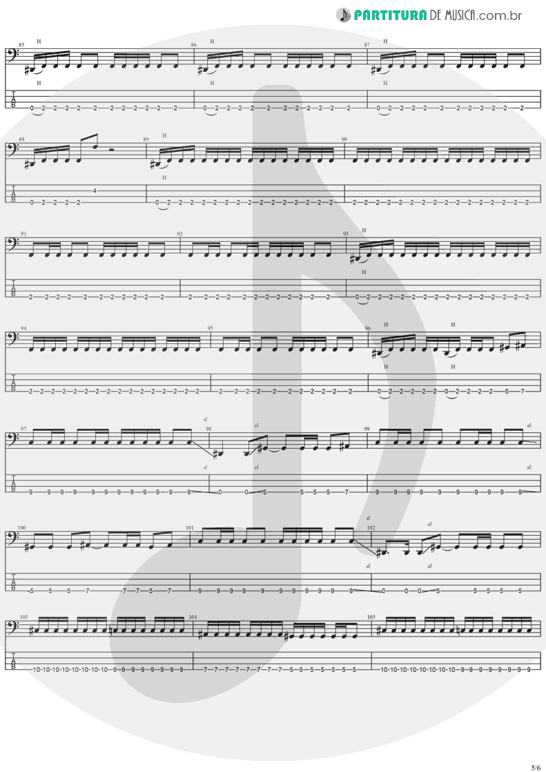 Tablatura + Partitura de musica de Baixo Elétrico - Miracle Man | Ozzy Osbourne | No Rest For The Wicked 1988 - pag 5