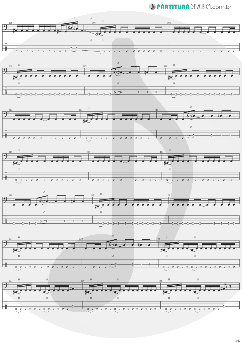 Tablatura + Partitura de musica de Baixo Elétrico - Miracle Man | Ozzy Osbourne | No Rest For The Wicked 1988 - pag 6