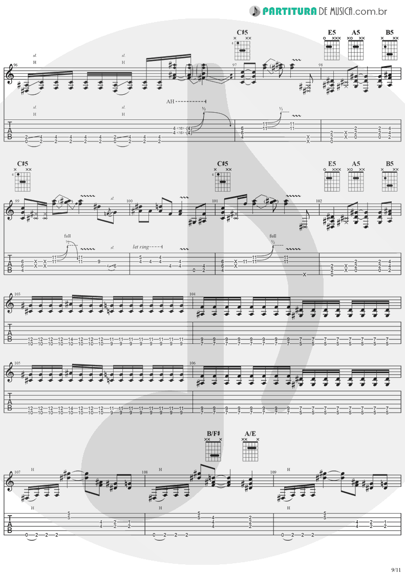 Tablatura + Partitura de musica de Guitarra Elétrica - Miracle Man | Ozzy Osbourne | No Rest For The Wicked 1988 - pag 9