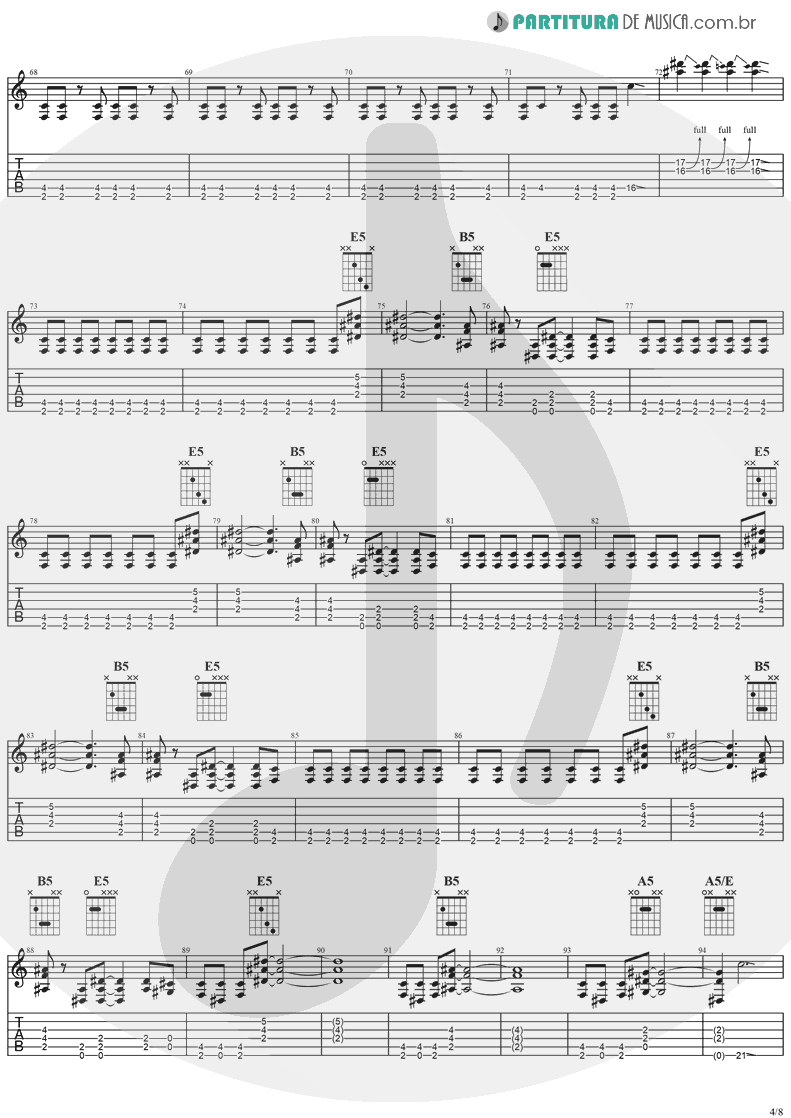 Tablatura + Partitura de musica de Guitarra Elétrica - Desire | Ozzy Osbourne | No More Tears 1991 - pag 4