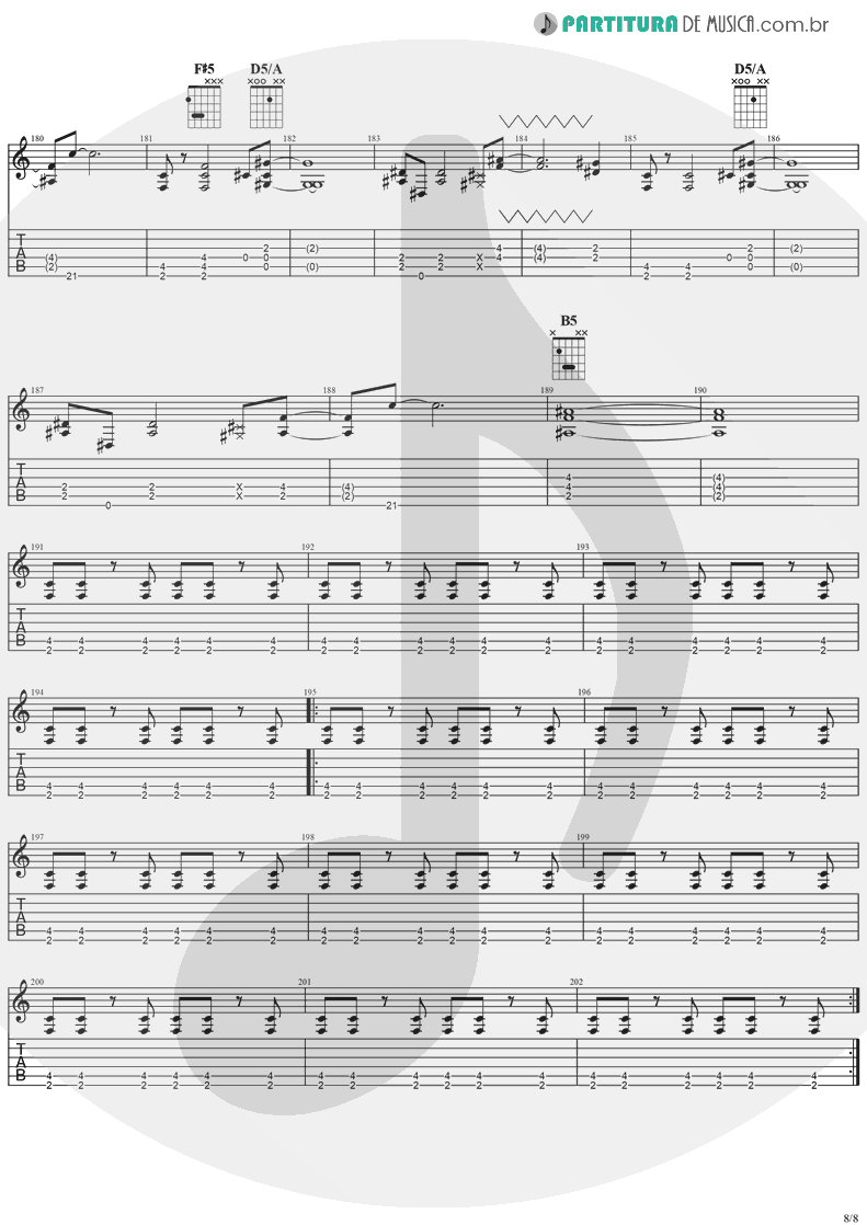 Tablatura + Partitura de musica de Guitarra Elétrica - Desire | Ozzy Osbourne | No More Tears 1991 - pag 8