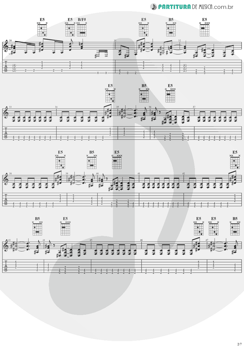 Tablatura + Partitura de musica de Guitarra Elétrica - Desire | Ozzy Osbourne | No More Tears 1991 - pag 2