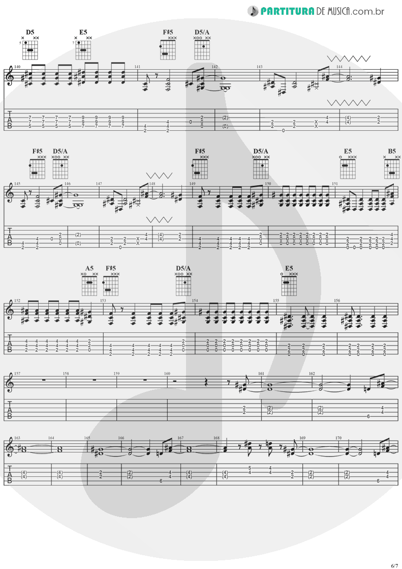 Tablatura + Partitura de musica de Guitarra Elétrica - Desire | Ozzy Osbourne | No More Tears 1991 - pag 6