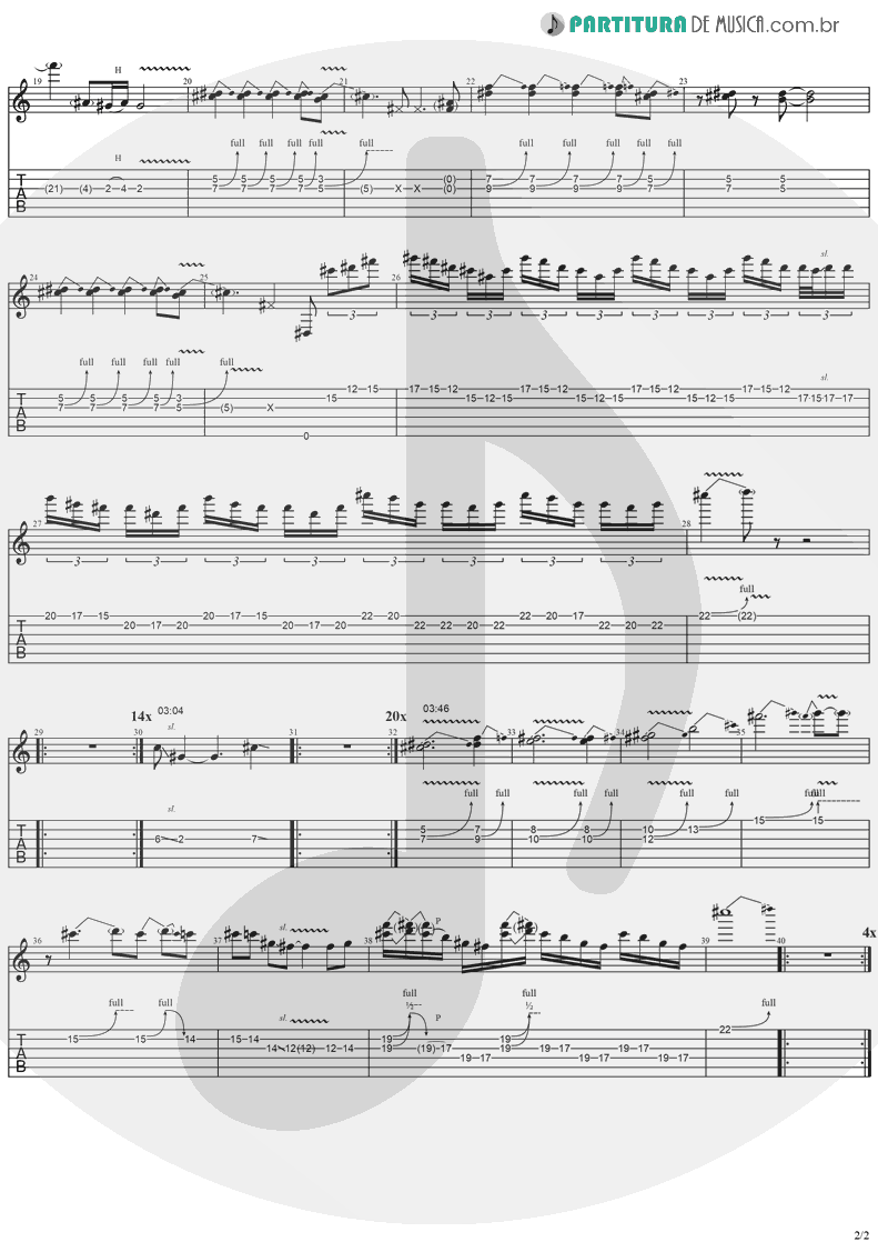 Tablatura + Partitura de musica de Guitarra Elétrica - I Don't Want To Change The World | Ozzy Osbourne | No More Tears 1991 - pag 2