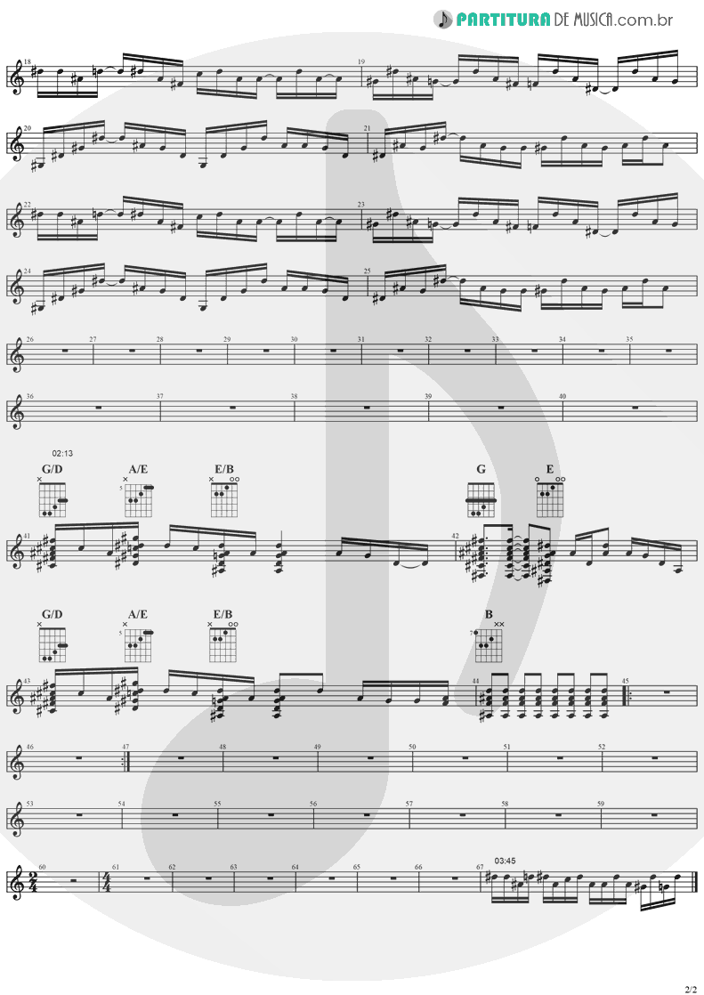 Partitura de musica de Violão - Mama I'm Coming Home | Ozzy Osbourne | No More Tears 1991 - pag 2