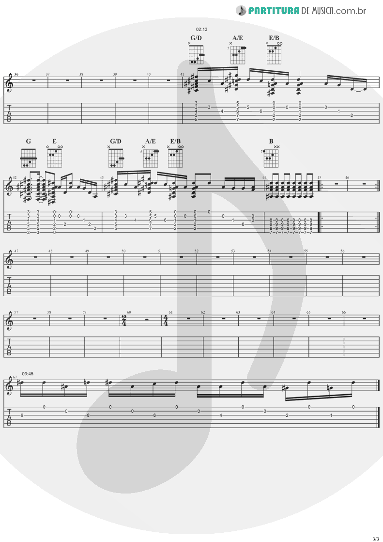 Tablatura + Partitura de musica de Violão - Mama I'm Coming Home | Ozzy Osbourne | No More Tears 1991 - pag 3