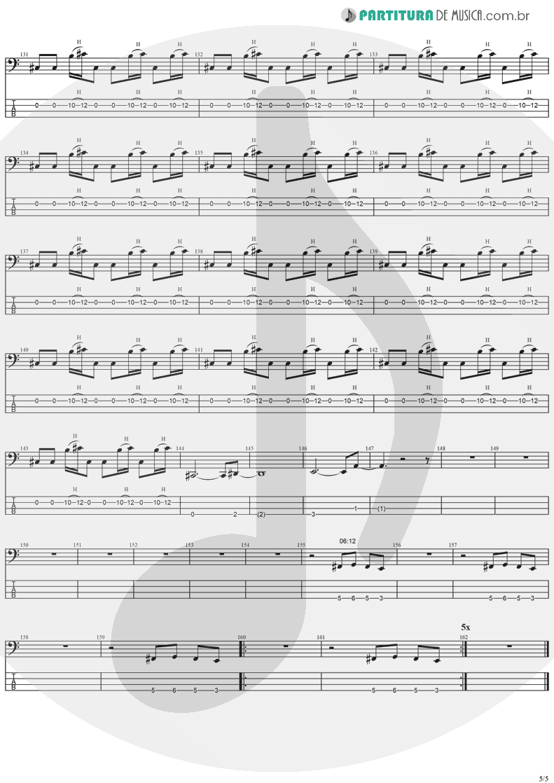 Tablatura + Partitura de musica de Baixo Elétrico - No More Tears | Ozzy Osbourne | No More Tears 1991 - pag 5