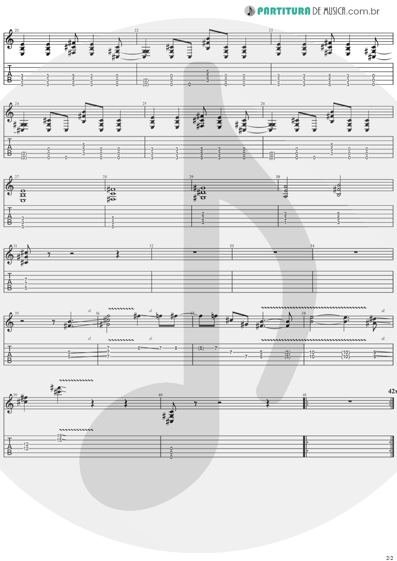 Tablatura + Partitura de musica de Guitarra Elétrica - No More Tears | Ozzy Osbourne | No More Tears 1991 - pag 2