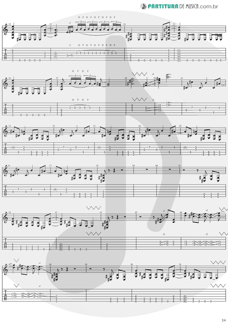 Tablatura + Partitura de musica de Guitarra Elétrica - No More Tears | Ozzy Osbourne | No More Tears 1991 - pag 2