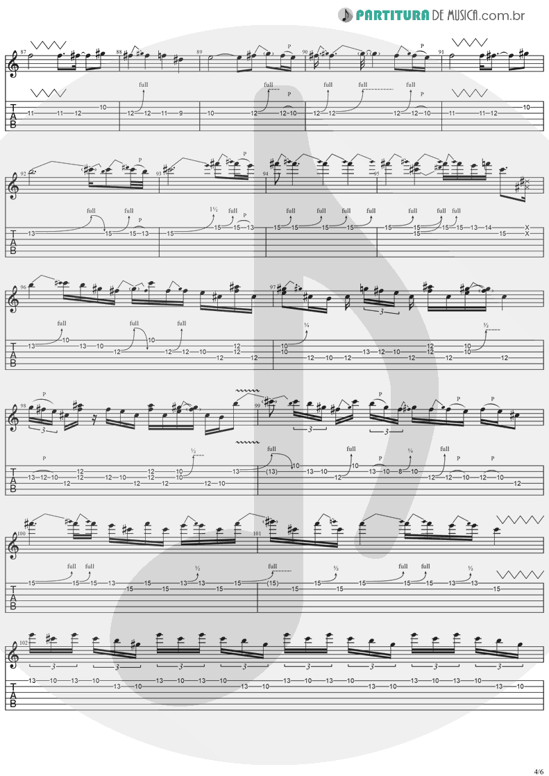 Tablatura + Partitura de musica de Guitarra Elétrica - No More Tears | Ozzy Osbourne | No More Tears 1991 - pag 4
