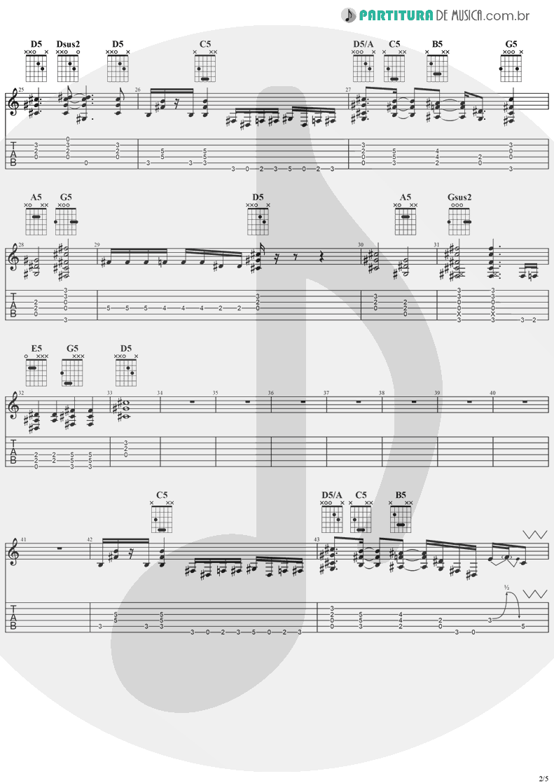 Tablatura + Partitura de musica de Guitarra Elétrica - Road To Nowhere | Ozzy Osbourne | No More Tears 1991 - pag 2