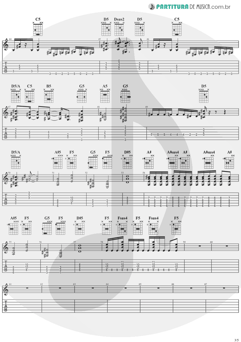 Tablatura + Partitura de musica de Guitarra Elétrica - Road To Nowhere | Ozzy Osbourne | No More Tears 1991 - pag 3