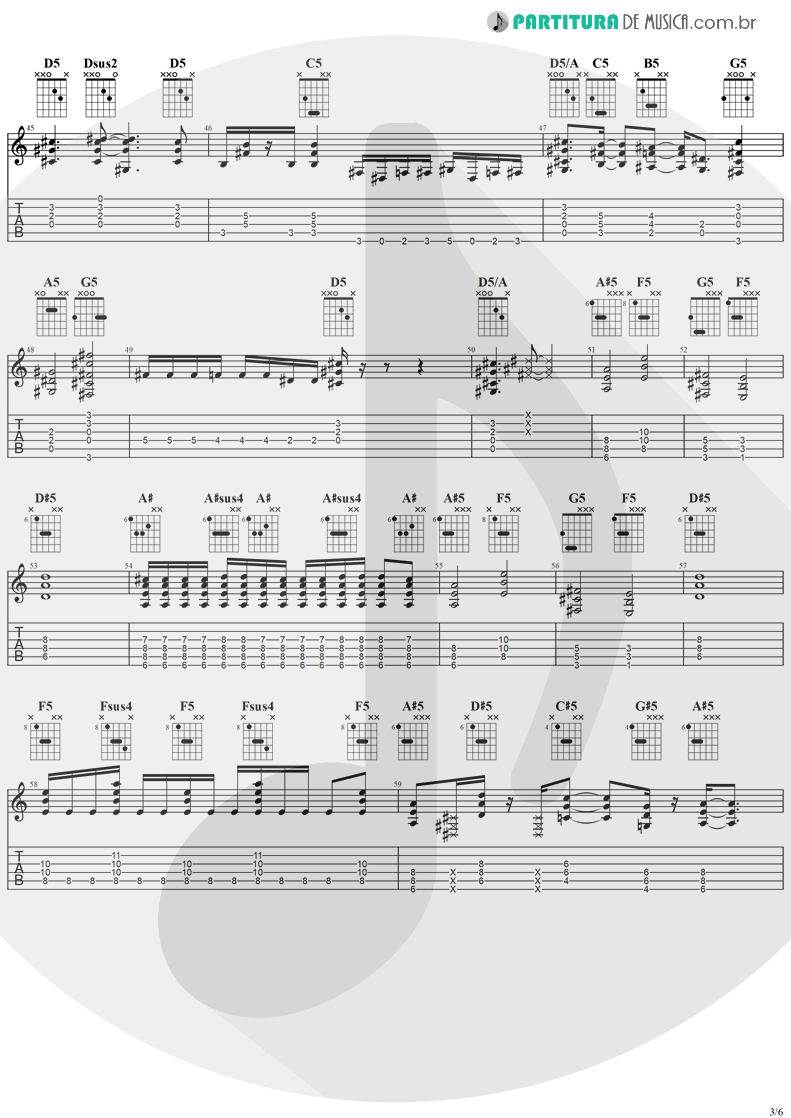 Tablatura + Partitura de musica de Guitarra Elétrica - Road To Nowhere | Ozzy Osbourne | No More Tears 1991 - pag 3