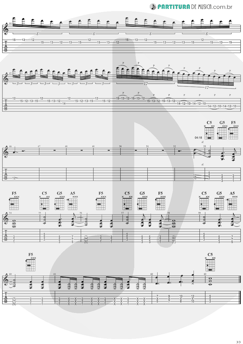 Tablatura + Partitura de musica de Guitarra Elétrica - Old L.A. Tonight | Ozzy Osbourne | Ozzmosis 1995 - pag 3