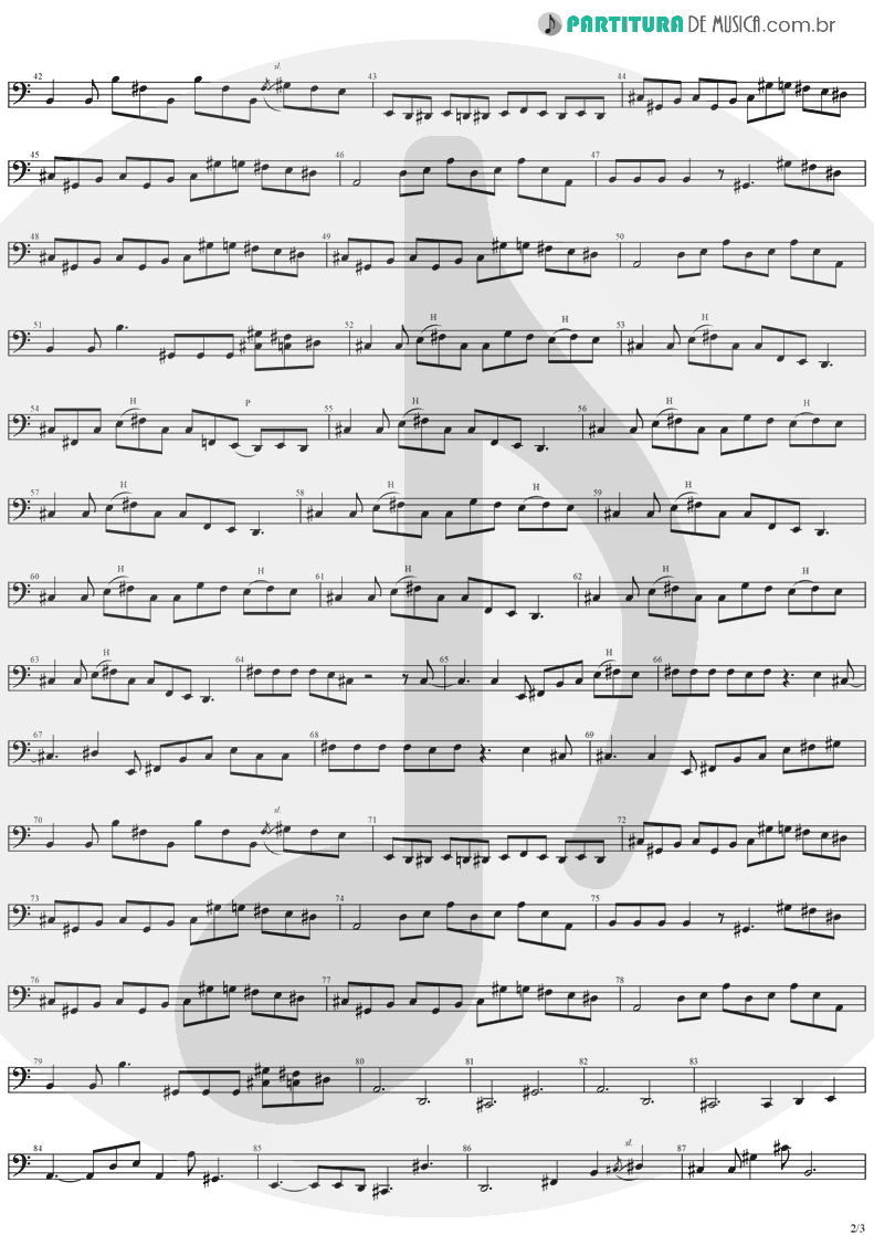 Partitura de musica de Baixo Elétrico - Perry Mason | Ozzy Osbourne | Ozzmosis 1995 - pag 2