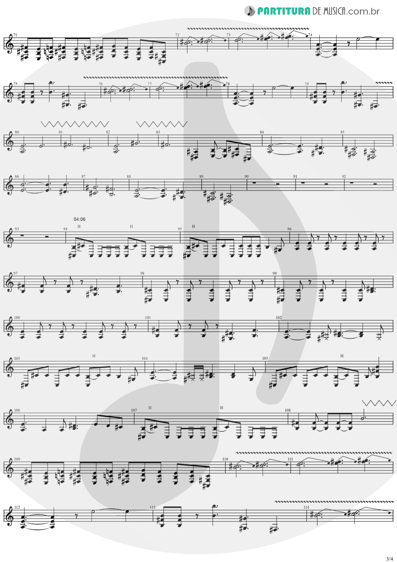 Partitura de musica de Guitarra Elétrica - Perry Mason | Ozzy Osbourne | Ozzmosis 1995 - pag 3