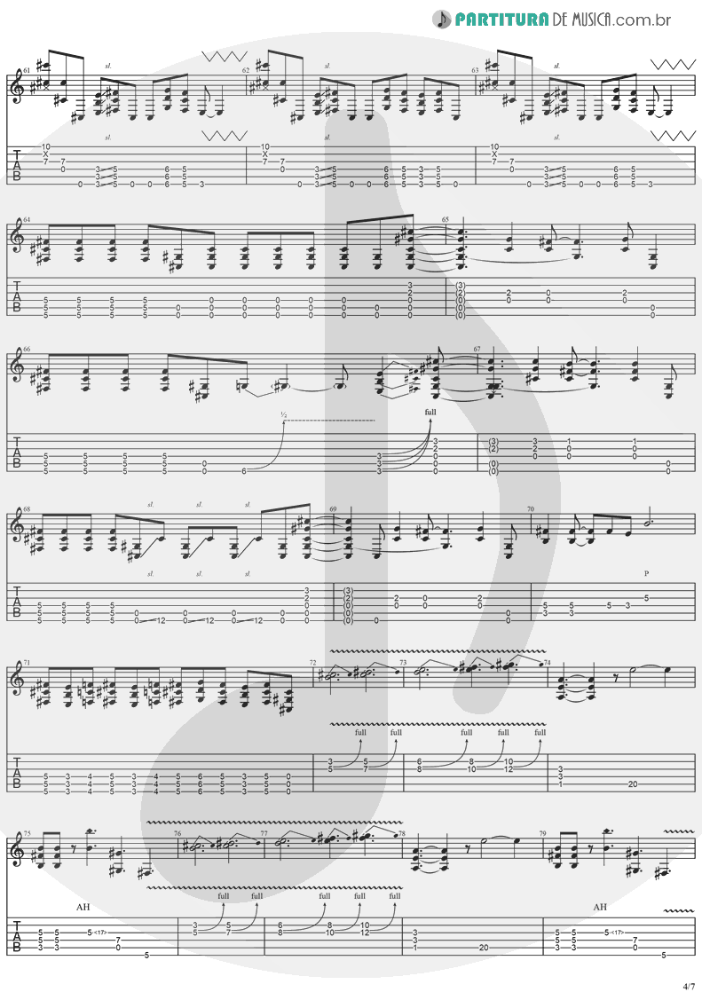 Tablatura + Partitura de musica de Guitarra Elétrica - Perry Mason | Ozzy Osbourne | Ozzmosis 1995 - pag 4