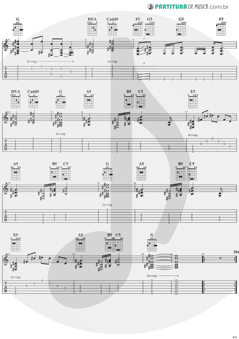 Tablatura + Partitura de musica de Guitarra Elétrica - See You On The Other Side | Ozzy Osbourne | Ozzmosis 1995 - pag 4