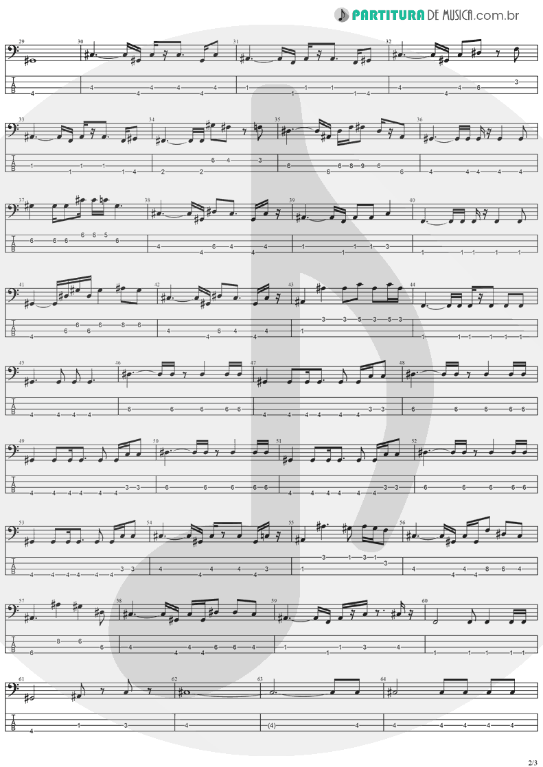 Tablatura + Partitura de musica de Baixo Elétrico - Dreamer | Ozzy Osbourne | Down To Earth 2001 - pag 2