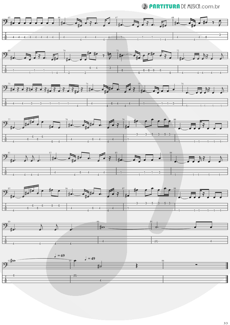 Tablatura + Partitura de musica de Baixo Elétrico - Dreamer | Ozzy Osbourne | Down To Earth 2001 - pag 3