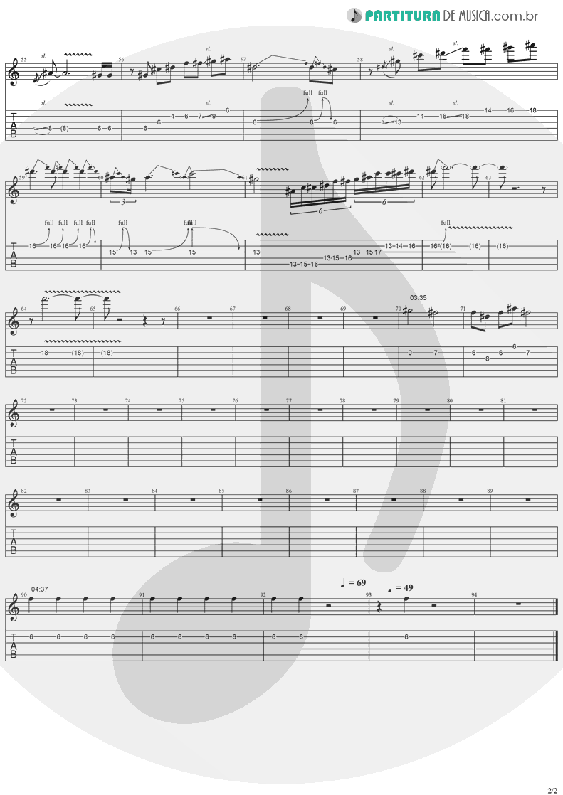 Tablatura + Partitura de musica de Guitarra Elétrica - Dreamer | Ozzy Osbourne | Down To Earth 2001 - pag 2