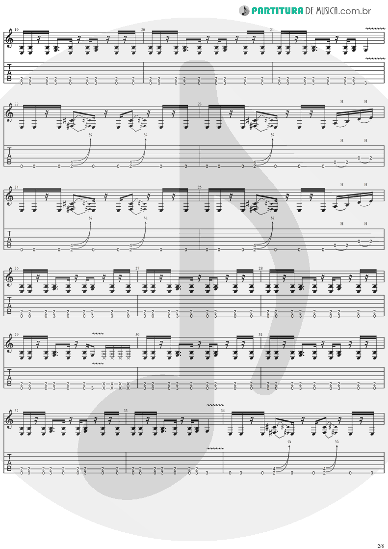 Tablatura + Partitura de musica de Guitarra Elétrica - Gets Me Through | Ozzy Osbourne | Down To Earth 2001 - pag 2
