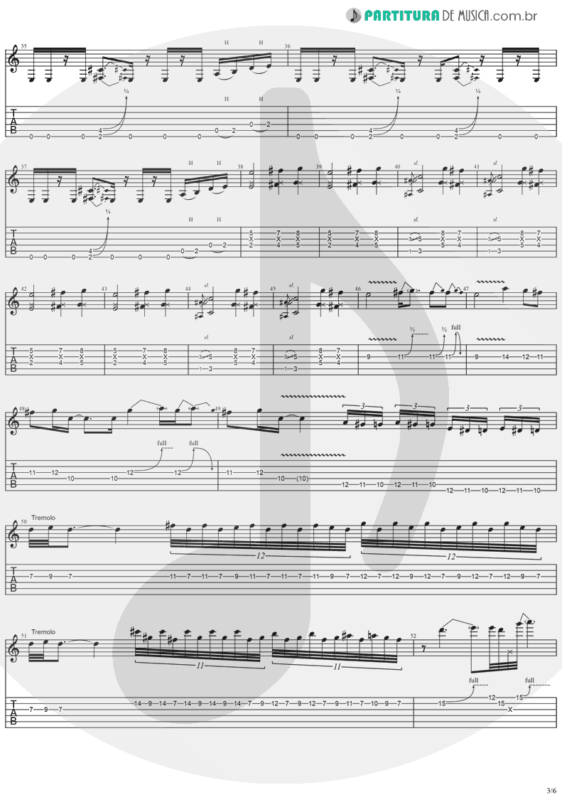 Tablatura + Partitura de musica de Guitarra Elétrica - Gets Me Through | Ozzy Osbourne | Down To Earth 2001 - pag 3