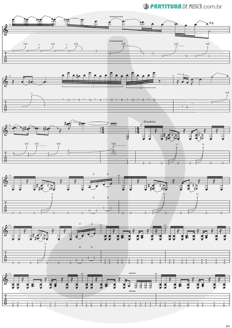 Tablatura + Partitura de musica de Guitarra Elétrica - Gets Me Through | Ozzy Osbourne | Down To Earth 2001 - pag 4