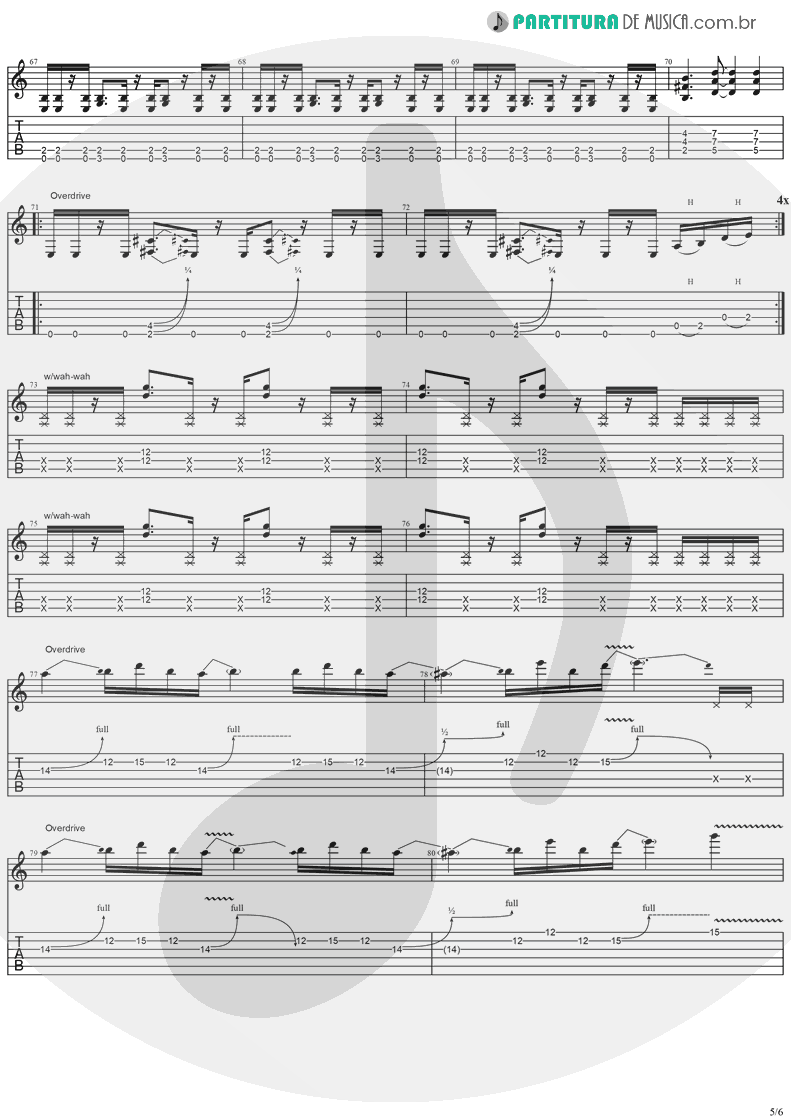 Tablatura + Partitura de musica de Guitarra Elétrica - Gets Me Through | Ozzy Osbourne | Down To Earth 2001 - pag 5