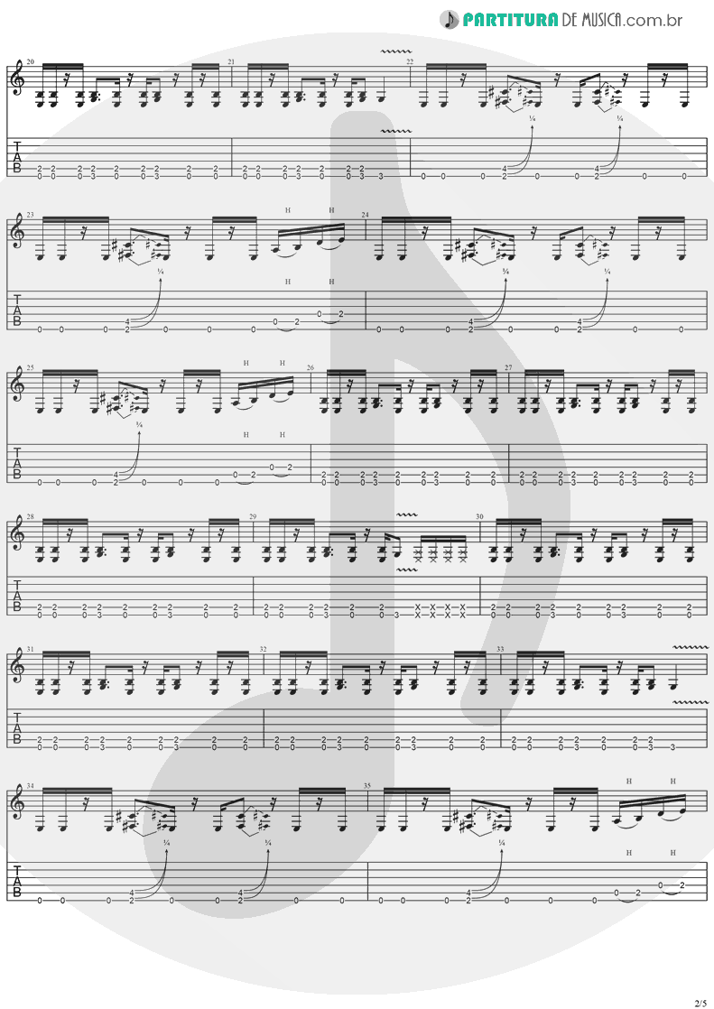 Tablatura + Partitura de musica de Guitarra Elétrica - Gets Me Through | Ozzy Osbourne | Down To Earth 2001 - pag 2