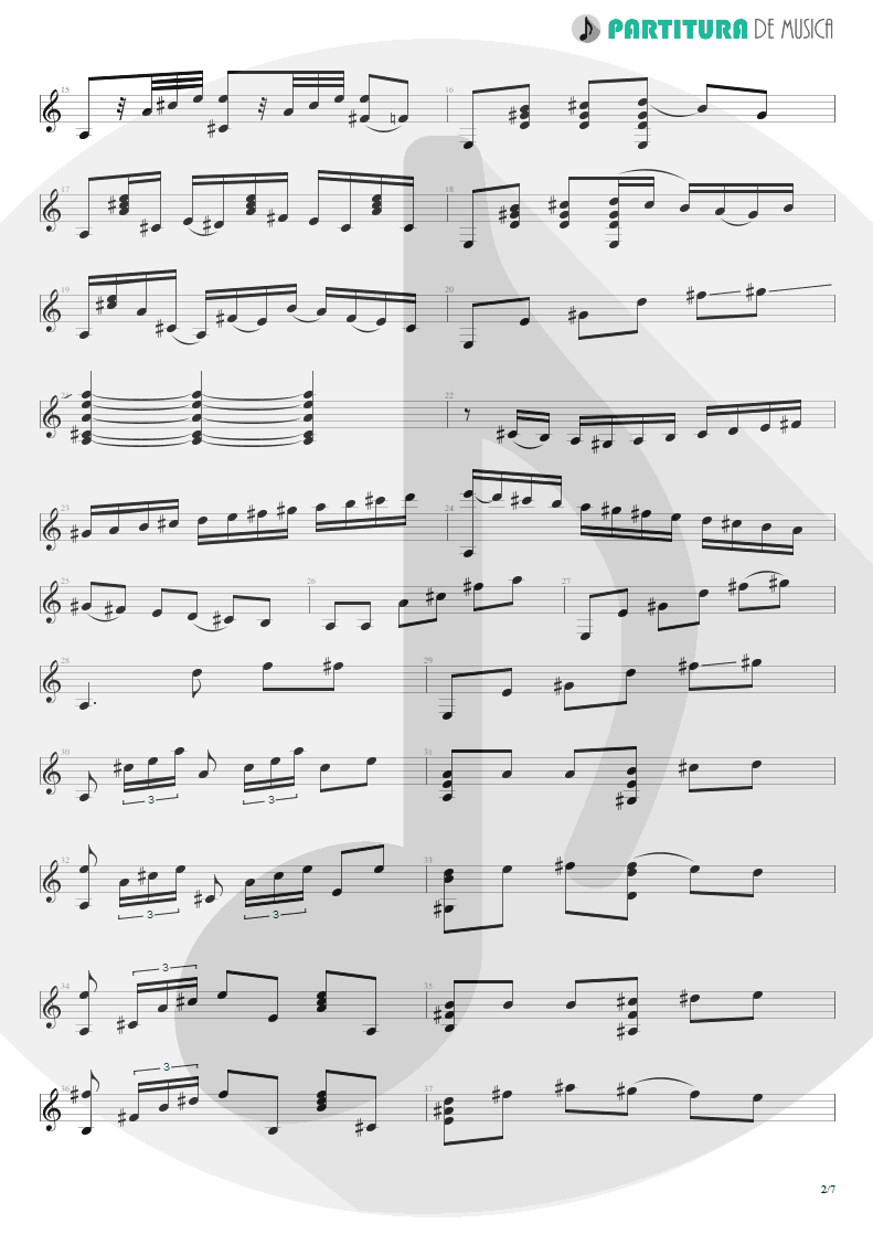 Partitura de musica de Violão - Guajiras De Lucia | Paco de Lucía | Fantasía flamenca de Paco de Lucía 1969 - pag 2