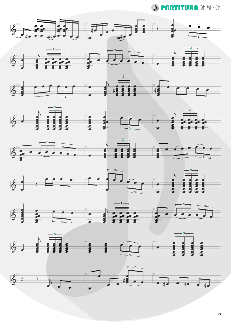 Partitura de musica de Violão - Aires Choqueros, Fandangos De Huelva | Paco de Lucía | Fuente y Caudal 1973 - pag 5