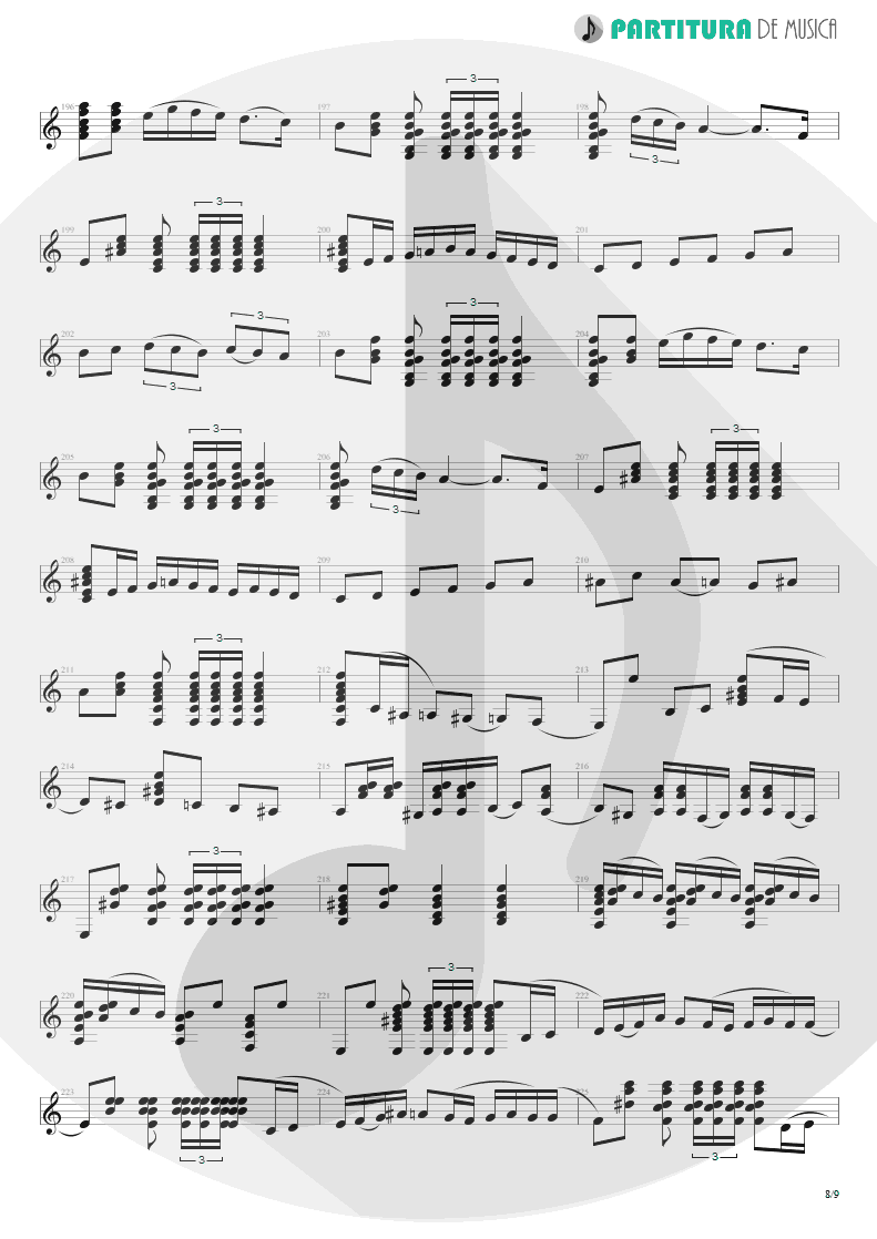 Partitura de musica de Violão - Aires Choqueros, Fandangos De Huelva | Paco de Lucía | Fuente y Caudal 1973 - pag 8