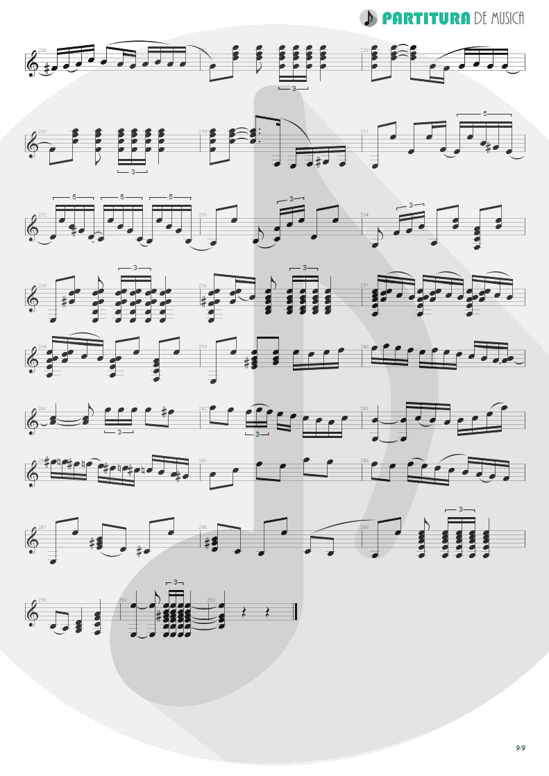 Partitura de musica de Violão - Aires Choqueros, Fandangos De Huelva | Paco de Lucía | Fuente y Caudal 1973 - pag 9