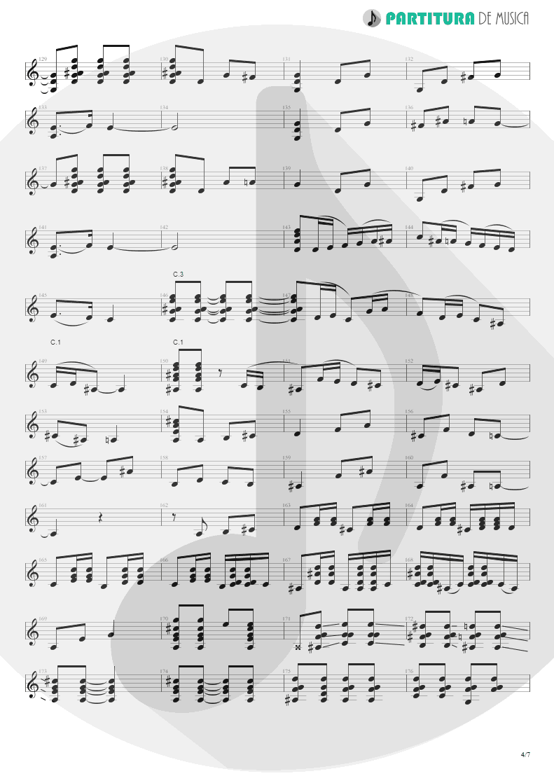 Partitura de musica de Violão - Los Pinares | Paco de Lucía | Fuente y Caudal 1973 - pag 4