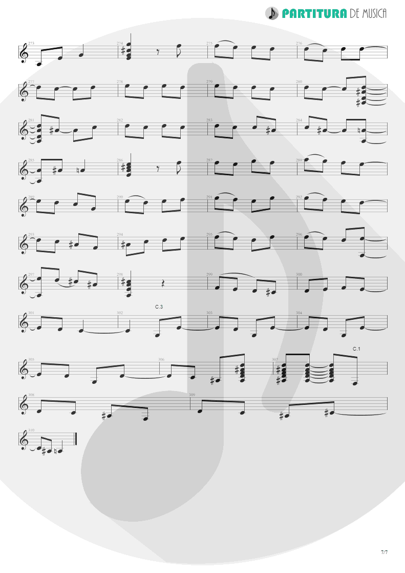 Partitura de musica de Violão - Los Pinares | Paco de Lucía | Fuente y Caudal 1973 - pag 7