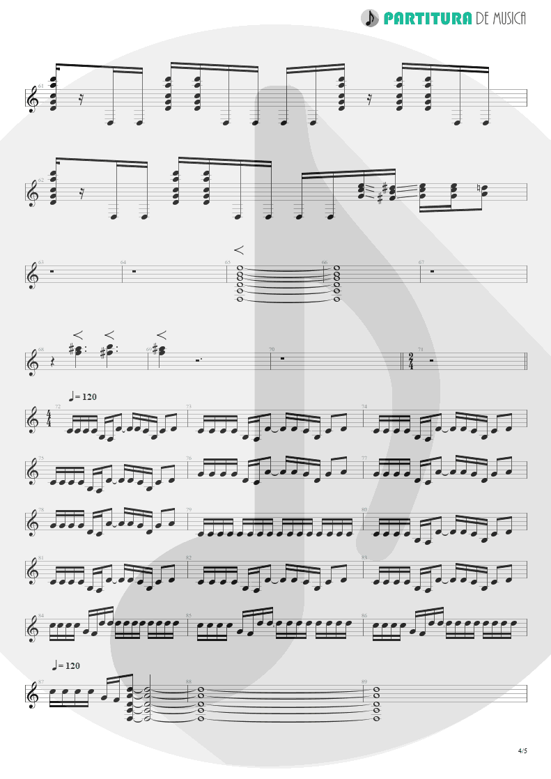 Partitura de musica de Guitarra Elétrica - Freedom | Rage Against the Machine | Rage Against the Machine 1996 - pag 4