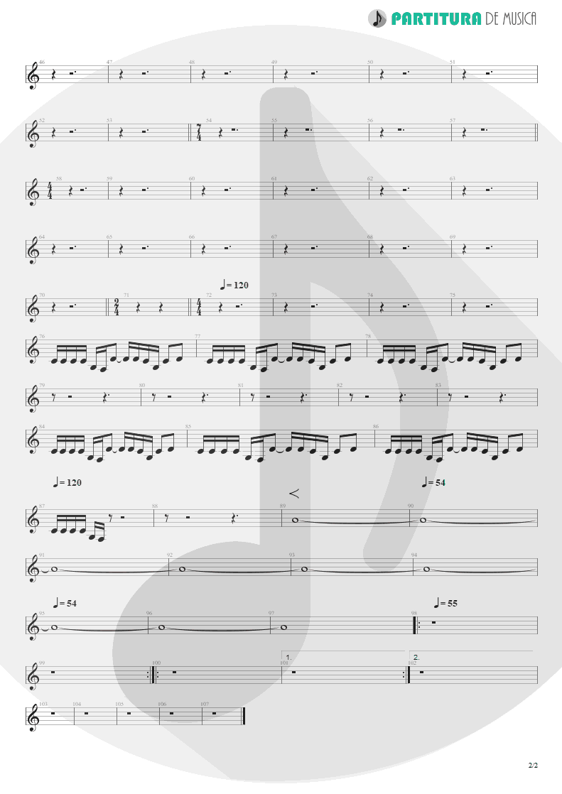 Partitura de musica de Guitarra Elétrica - Freedom | Rage Against the Machine | Rage Against the Machine 1996 - pag 2