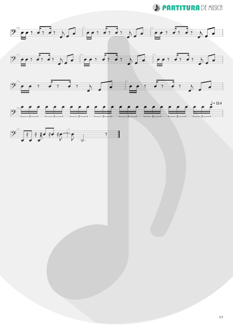 Partitura de musica de Baixo Elétrico - Killing In The Name | Rage Against the Machine | Rage Against the Machine 1996 - pag 5