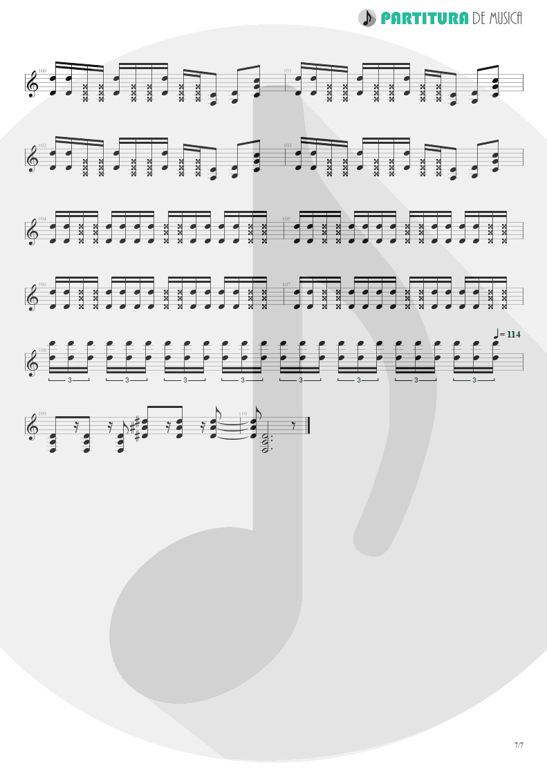 Partitura de musica de Guitarra Elétrica - Killing In The Name | Rage Against the Machine | Rage Against the Machine 1996 - pag 7