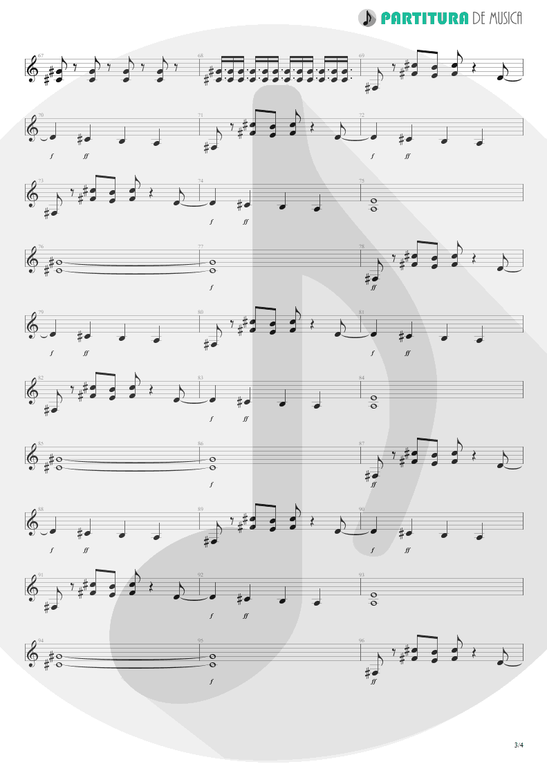 Partitura de musica de Guitarra Elétrica - Pictured Life | Scorpions | Virgin Killer 1976 - pag 3