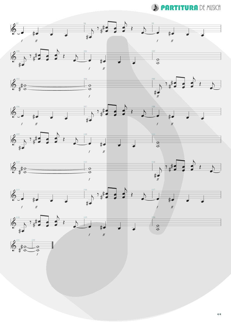 Partitura de musica de Guitarra Elétrica - Pictured Life | Scorpions | Virgin Killer 1976 - pag 4