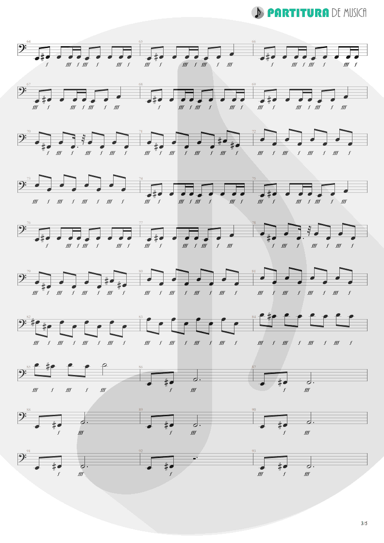 Partitura de musica de Baixo Elétrico - Polar Nights | Scorpions | Virgin Killer 1976 - pag 3